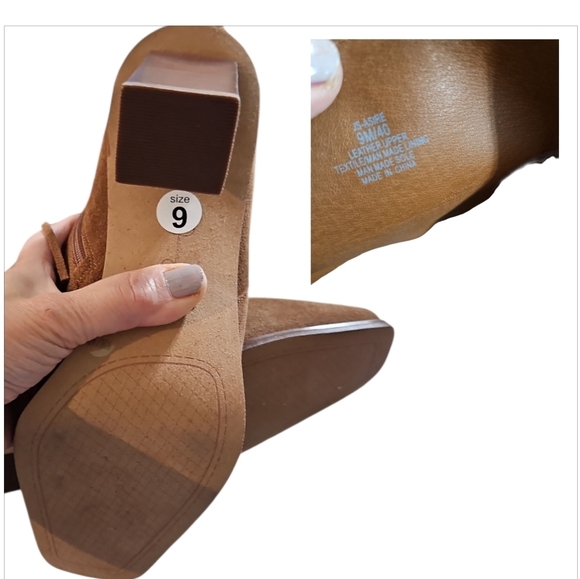 Jessica Simpson Womens Cowboy, Western Tobacco Split suede Fringe Heeled Boots - Picture 13 of 14